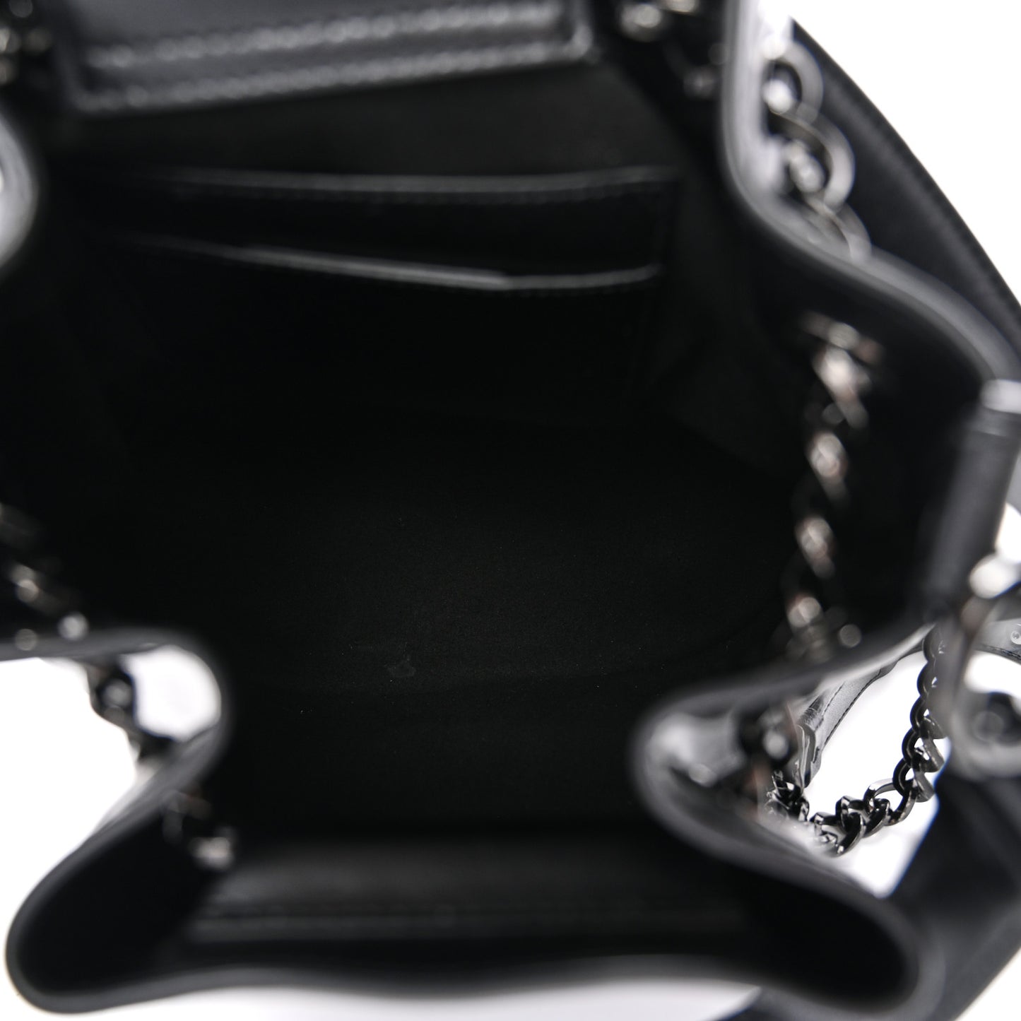 Calfskin Bow Bucket Bag Black