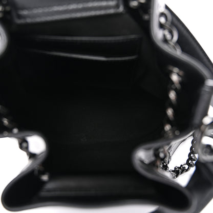 Salvatore Ferragamo Calfskin Bow Bucket Bag Black 5 of 9