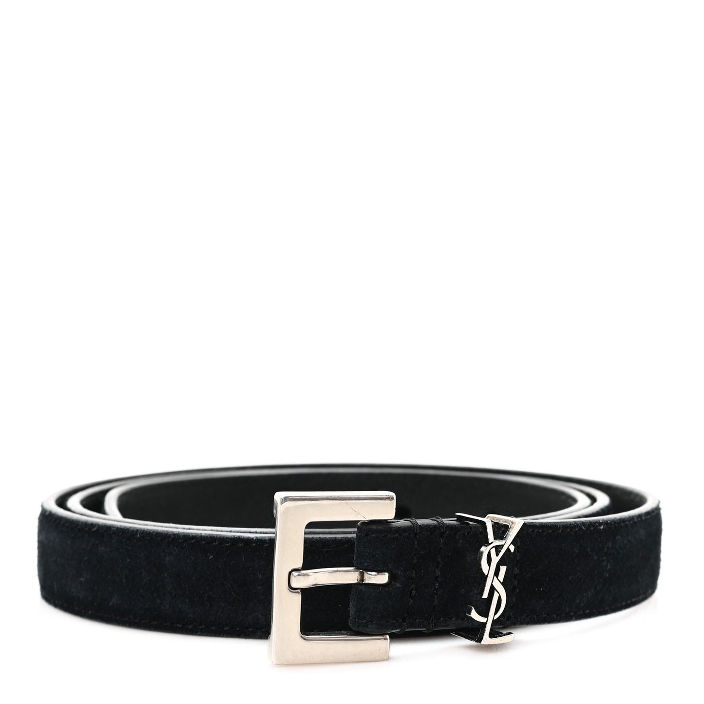 Suede Calfskin Monogram Square Buckle Belt 90 36 Black