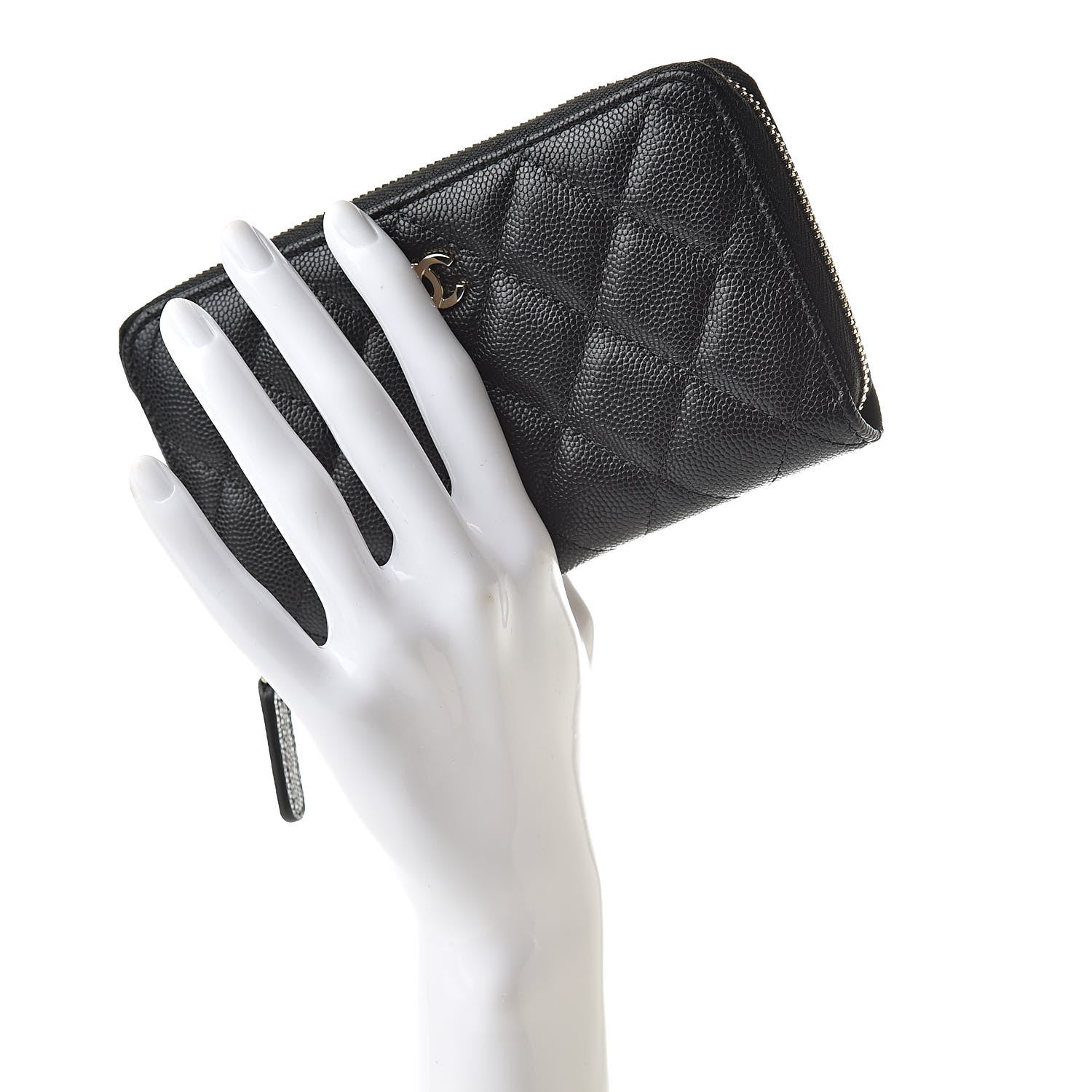 Chanel Caviar Quilted Small Zip Around Wallet Black 2 of 9