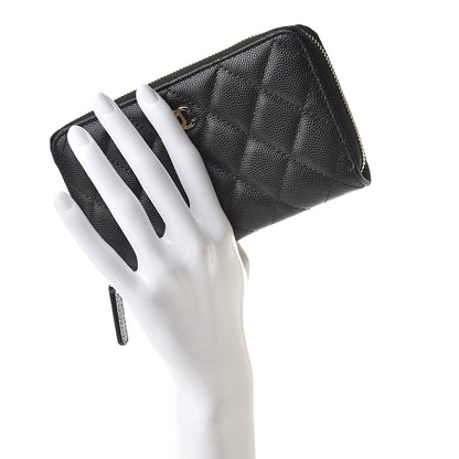 Chanel Caviar Quilted Small Zip Around Wallet Black 2 of 9