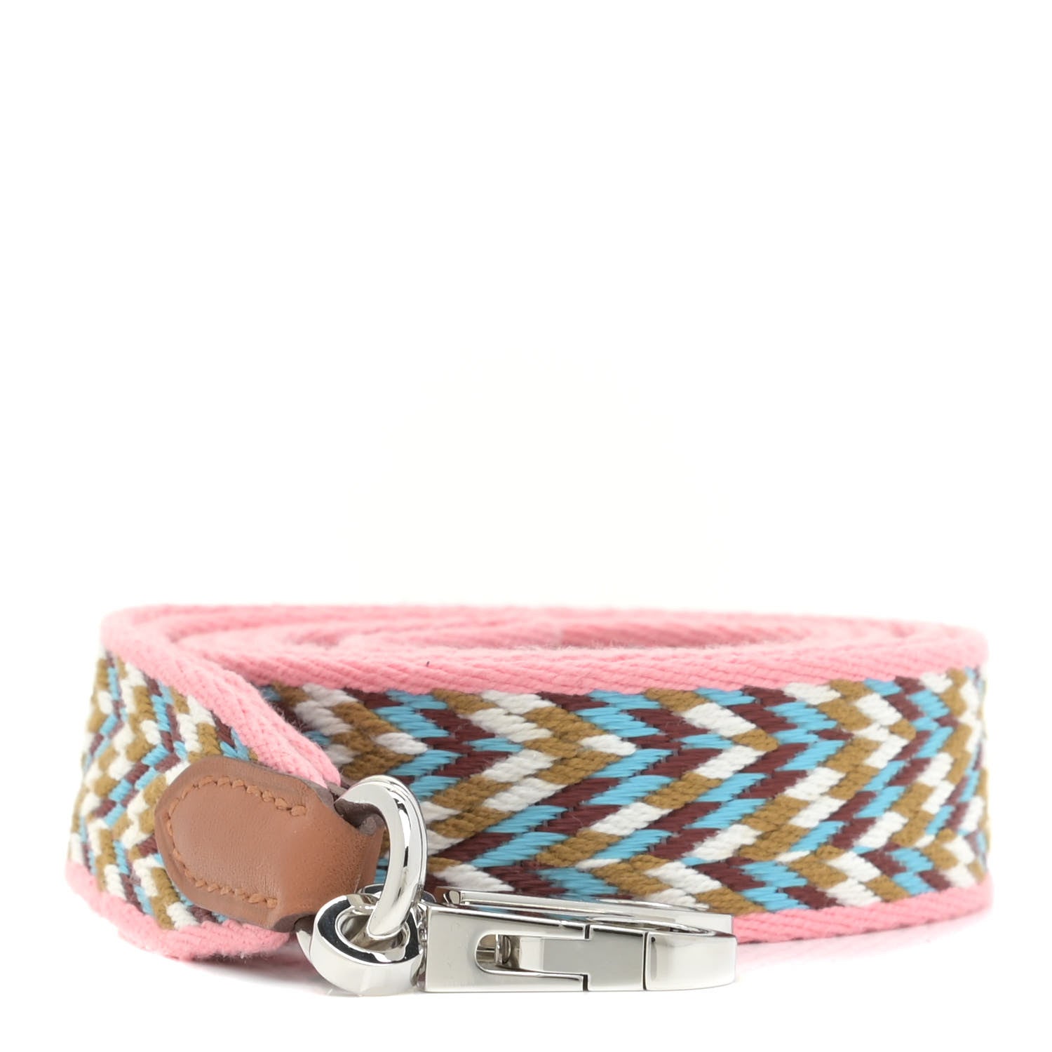 Hermes Toile Swift 25mm Sangle Cavale Shoulder Strap Rose d'Ete White Gold 1 of 7
