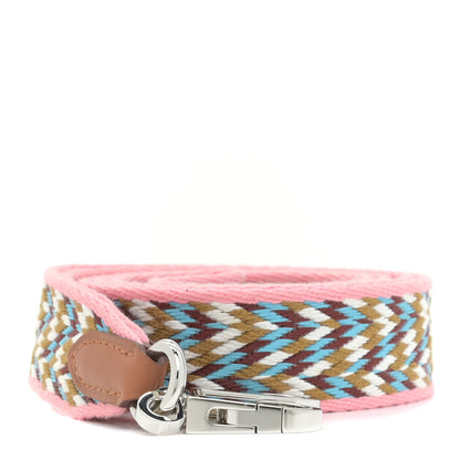 Hermes Toile Swift 25mm Sangle Cavale Shoulder Strap Rose d'Ete White Gold 1 of 7