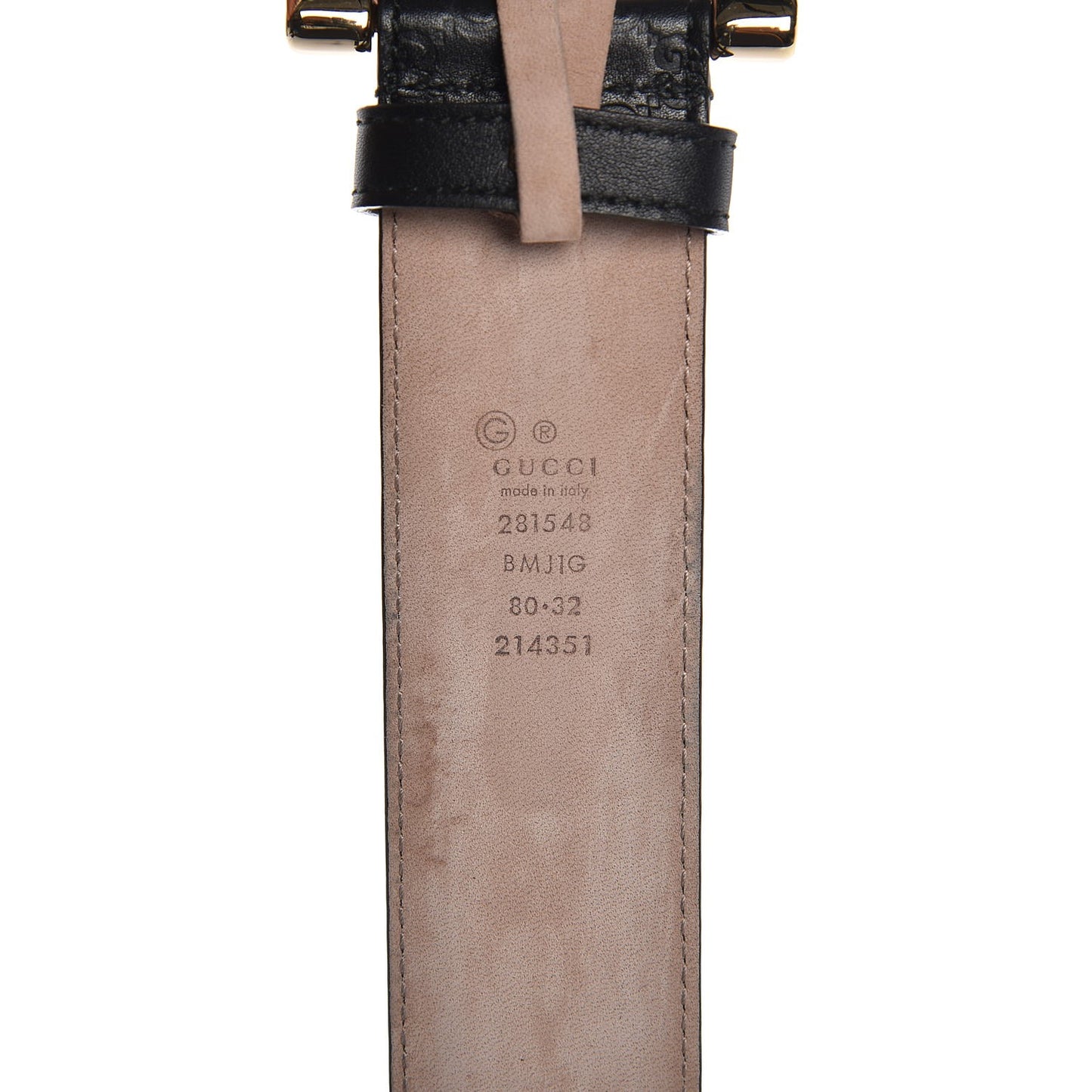 Soft Microguccissima Margaux Calfskin Belt 80 32 Black