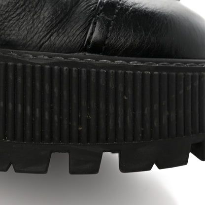 Chanel Calfskin CC Lace Up Combat Boots 38 Black 10 of 16
