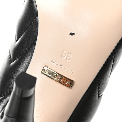 Gucci Nappa Charlotte Chevron Matelasse Double G 95mm Pumps 36 Black 7 of 9