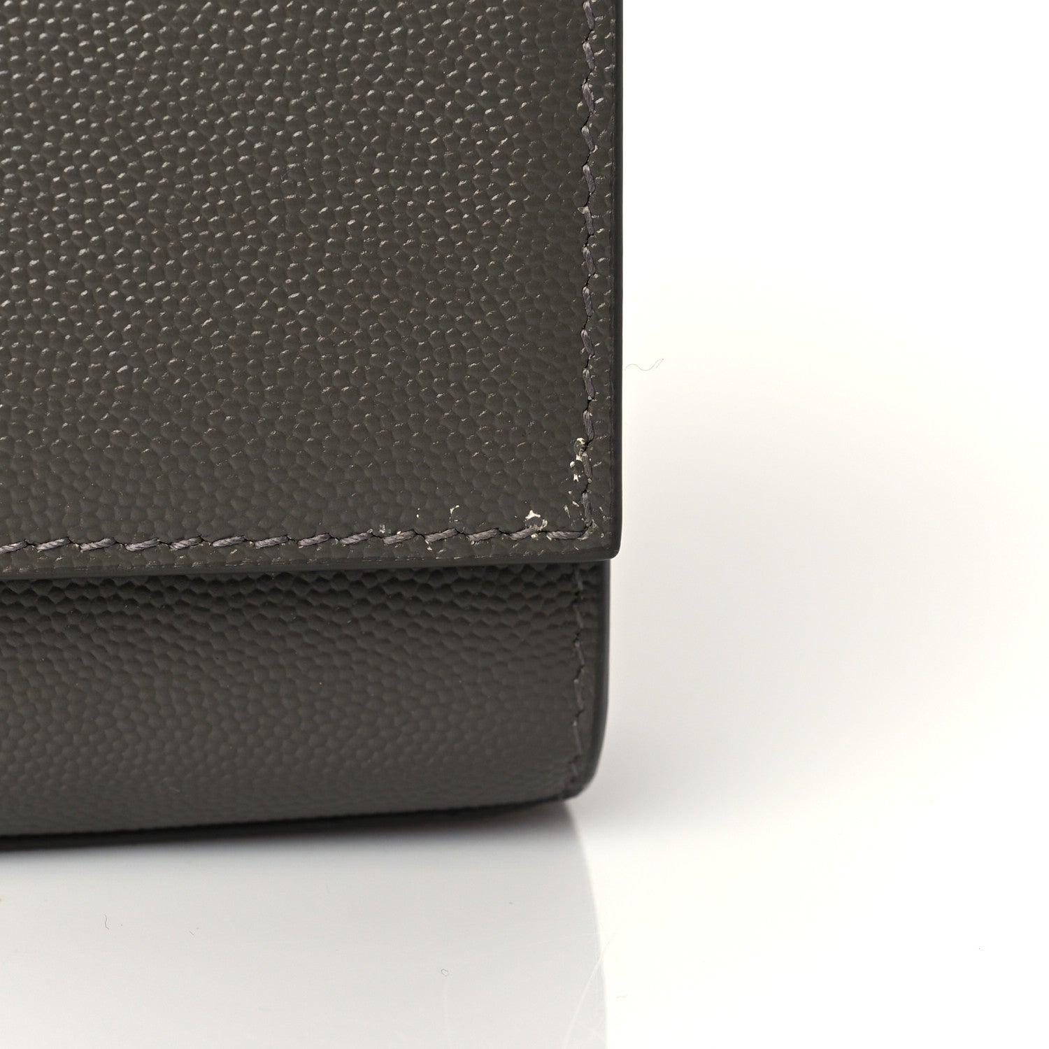 Saint Laurent Grain De Poudre Medium Classic Monogram Kate Satchel Earth Grey 10 of 15