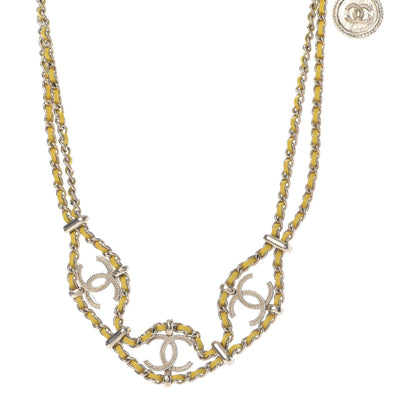 Chanel Metal Lambskin Chain Link Choker Yellow 4 of 7