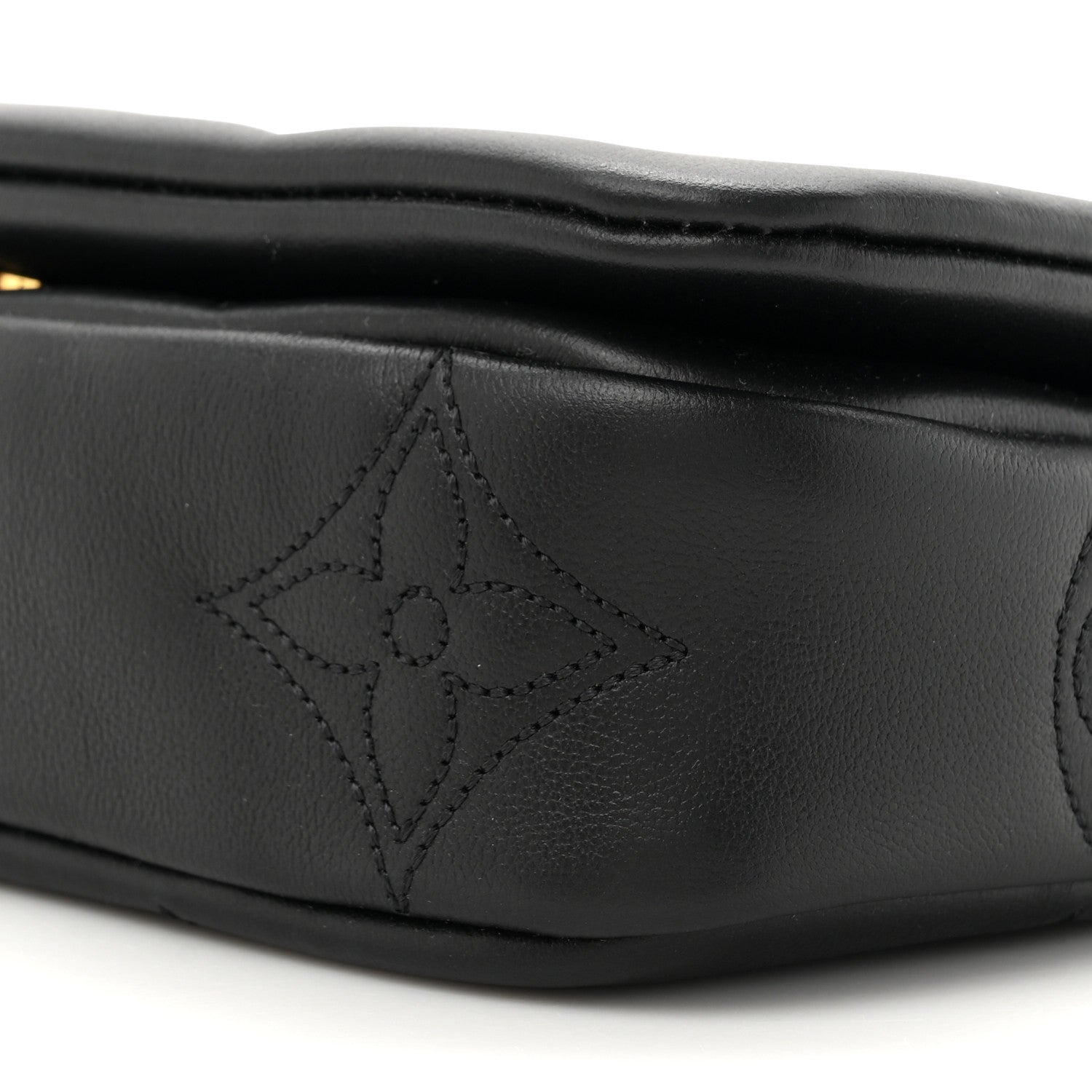 Louis Vuitton Calfskin Bubblegram Wallet On Strap Black 8 of 10