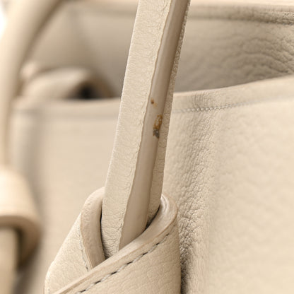 Celine Crisped Calfskin Tie Knot Small Tote Chalk 10 of 12