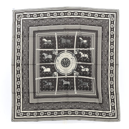 Hermes Cashmere Silk Couvertures Et Tenues Shawl 140 Gris Taupe Black 1 of 4