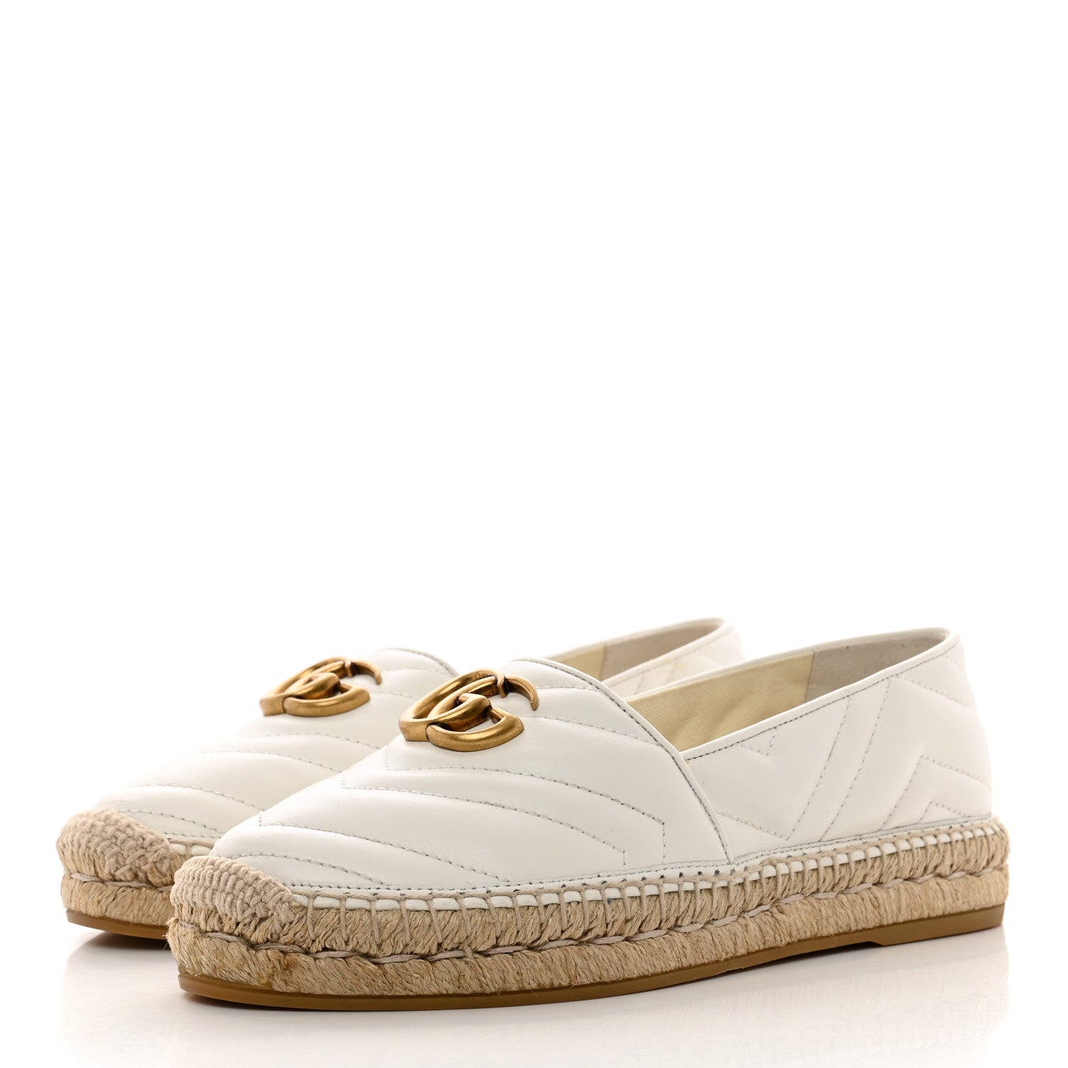 Gucci Nappa Matelasse GG Marmont Espadrilles 38 Great White 3 of 9