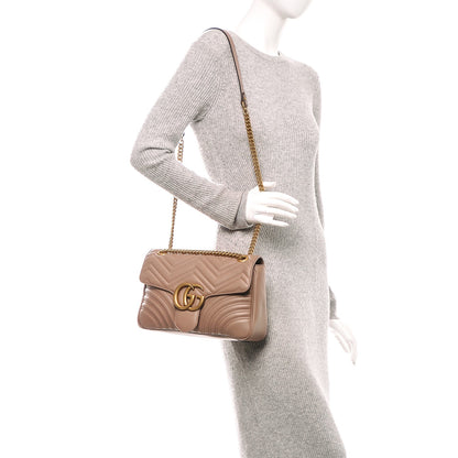 Gucci Calfskin Matelasse Medium GG Marmont Shoulder Bag Porcelain Rose 2 of 7