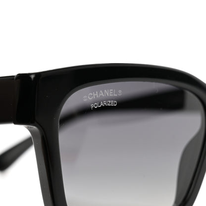 Chanel Acetate Polarized Square Sunglasses 5417 Black 7 of 9