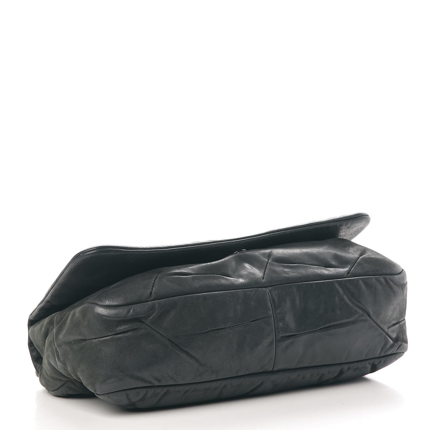 Iridescent Calfskin Glint Flap Grey