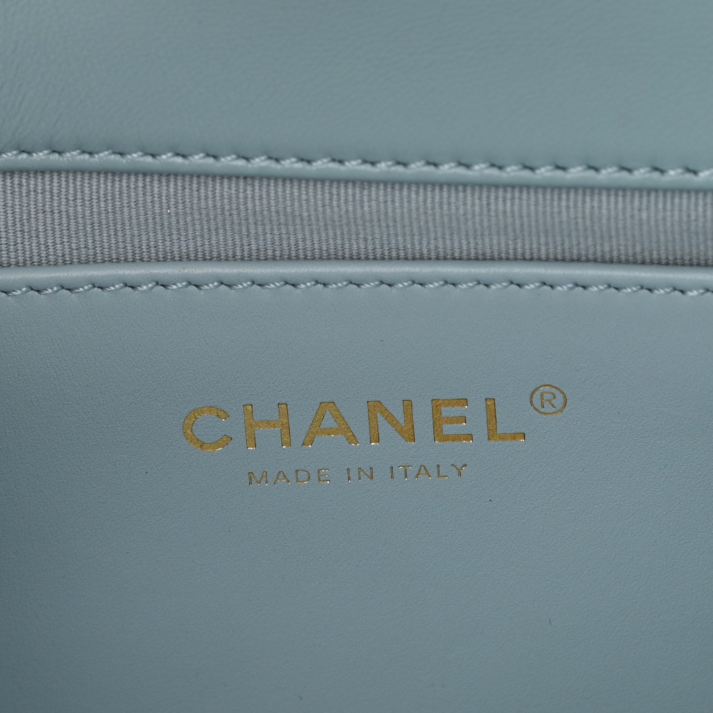 Lambskin Quilted Mini Flap Light Blue