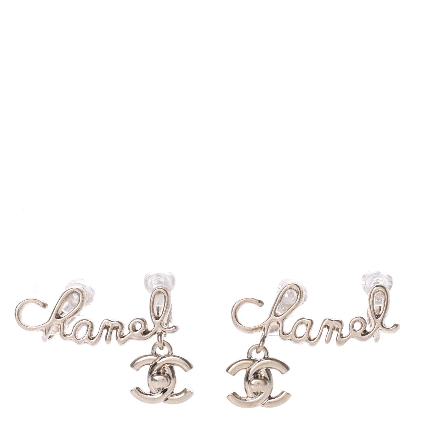 Chanel Metal Logo CC Turnlock Clip On Earrings Gold 1 of 4