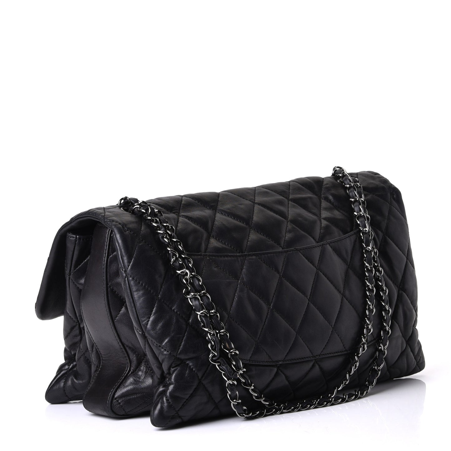 Lambskin Quilted Maxi Chanel 3 Flap Black