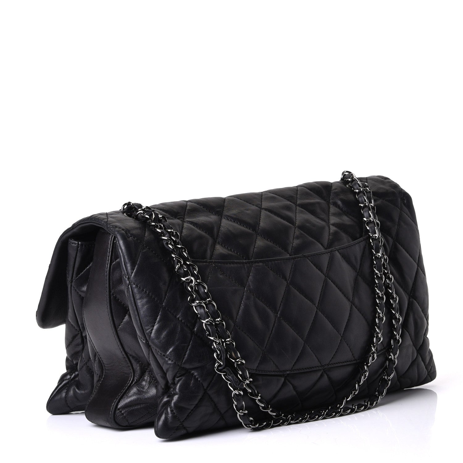 Chanel Lambskin Quilted Maxi Chanel 3 Flap Black 2 of 6