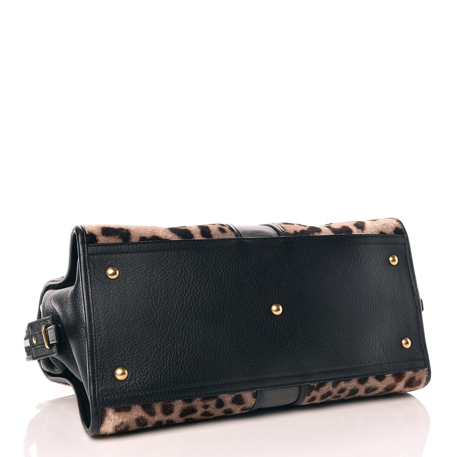 Saint Laurent Pony Hair Calfskin Leopard Print Medium Cabas Chyc Black 4 of 10