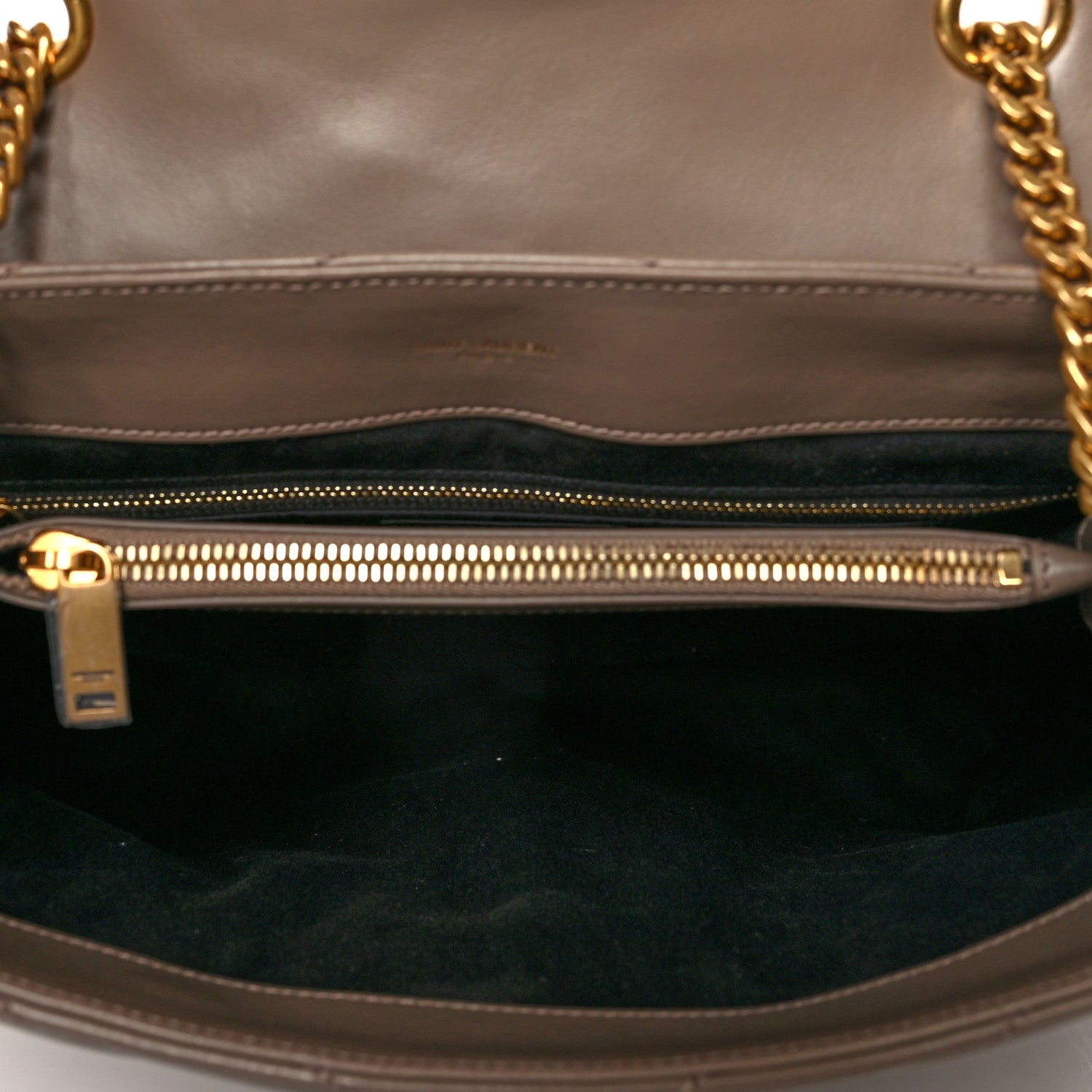 Saint Laurent Calfskin Y Quilted Monogram Medium Loulou Chain Satchel Dark Beige 5 of 11