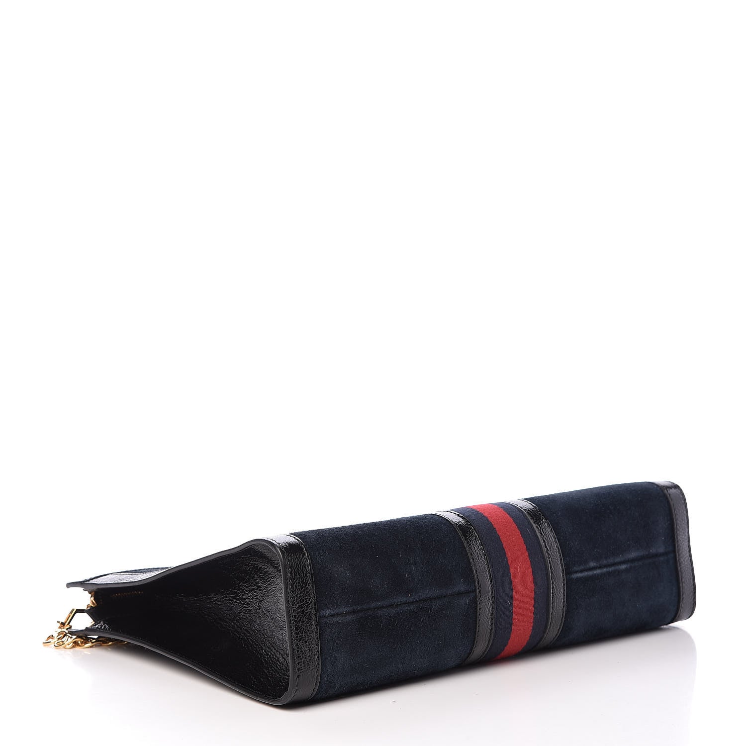Gucci Suede Patent GG Web Medium Ophidia Top Handle Chain Blue Black 4 of 16