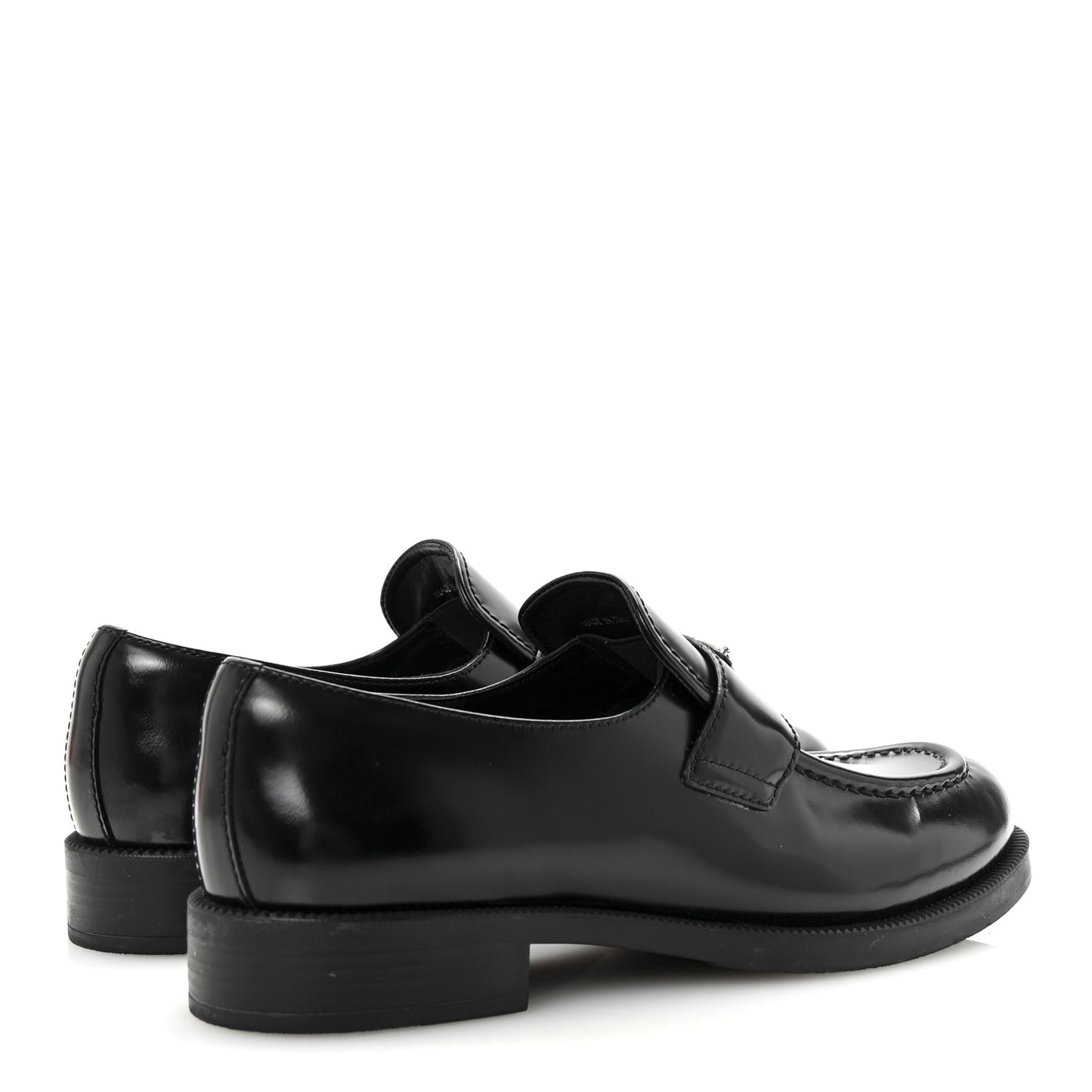 Spazzolato Metal Triangle Logo 20mm Loafers 40 Black
