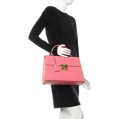 Gucci Guccissima Signature Medium Padlock Top Handle Bag Flush 3 of 9