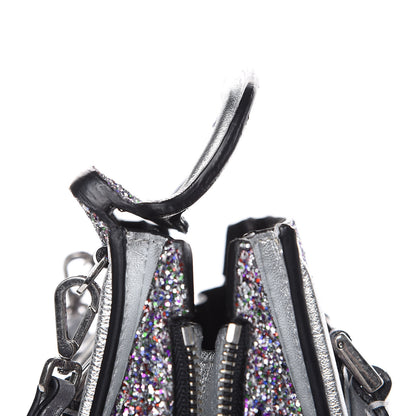 Alexander McQueen Metallic Calfskin Glitter Mini Heroine Grey Multicolor 8 of 13