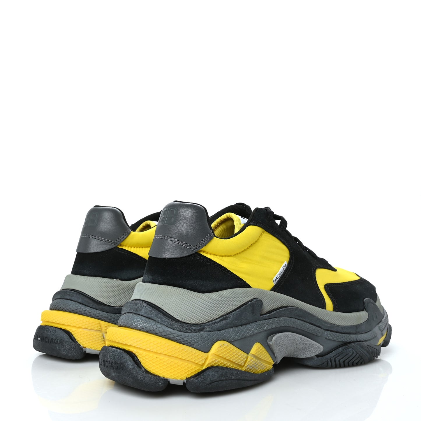 Nylon Suede Mens Triple S 2.0 Sneakers 42 Black Jaune Gris