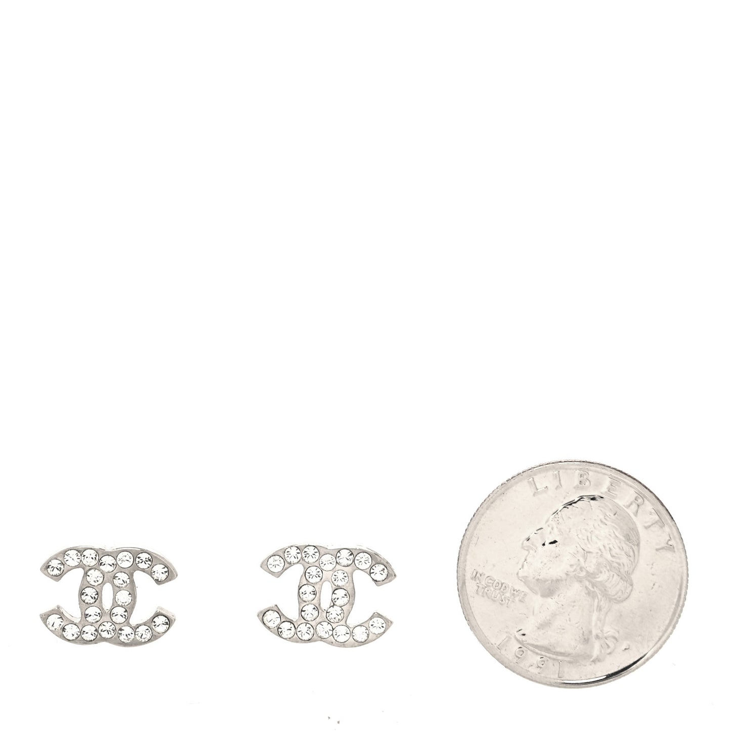 Crystal Mini Timeless CC Earrings Silver