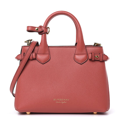 Burberry Grainy Calfskin House Check Small Banner Tote Cinnamon Red 1 of 12