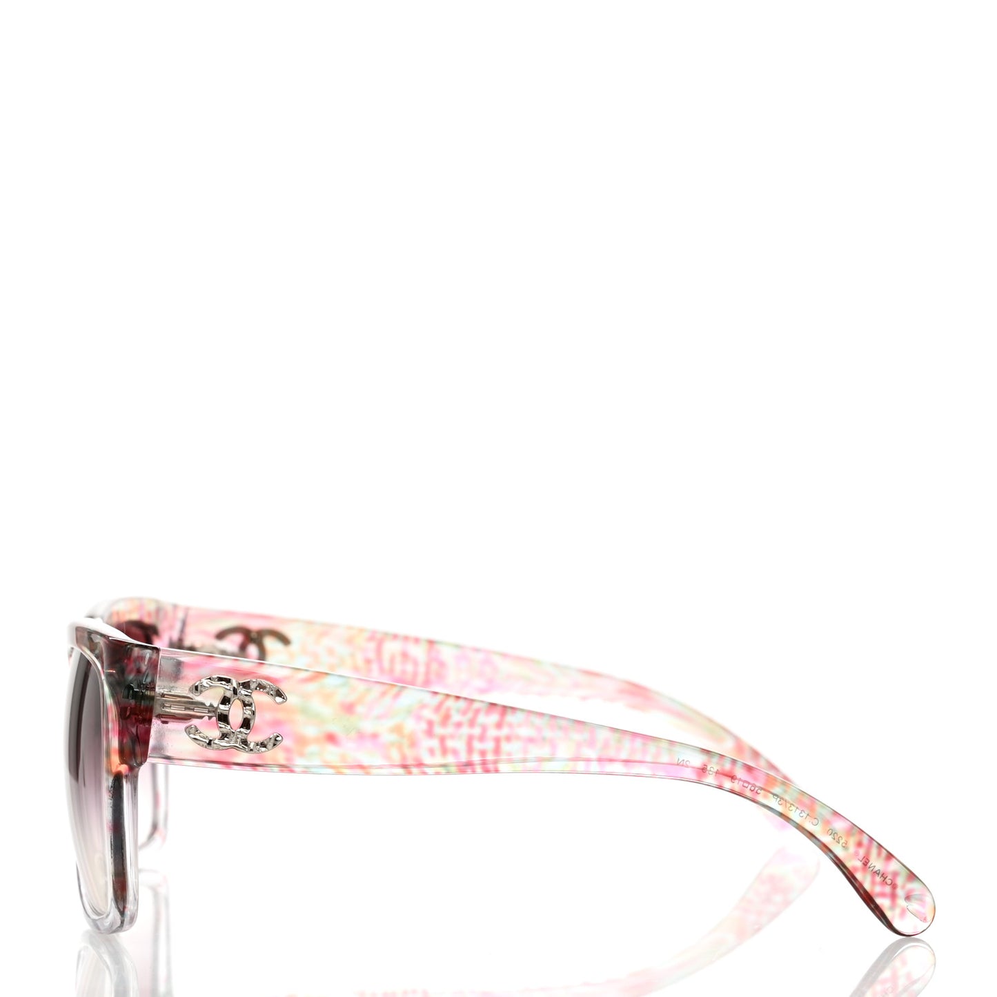 Acetate Multicolor Tweed CC Sunglasses 5220 Pink