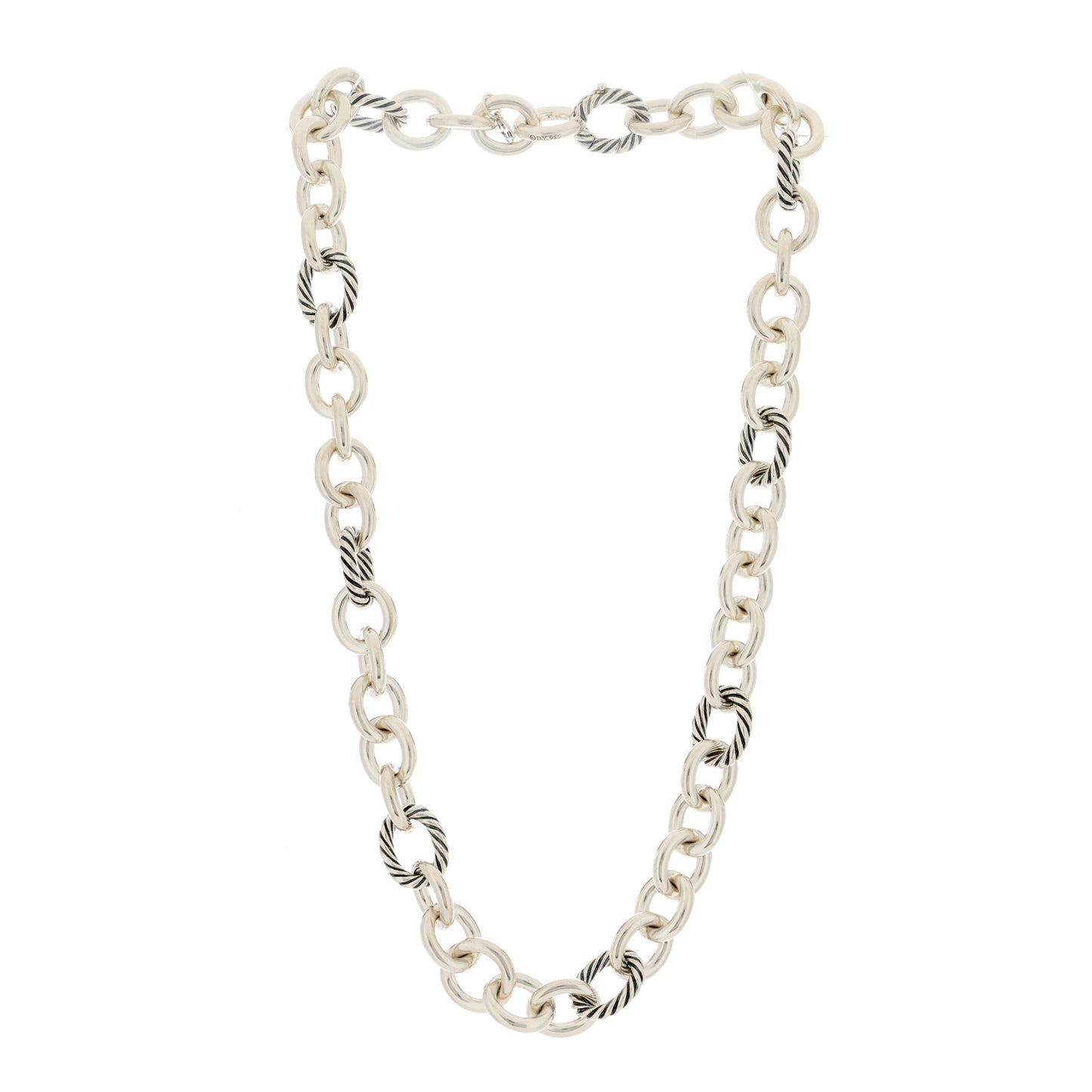 Sterling Silver 12mm Oval Link Necklace