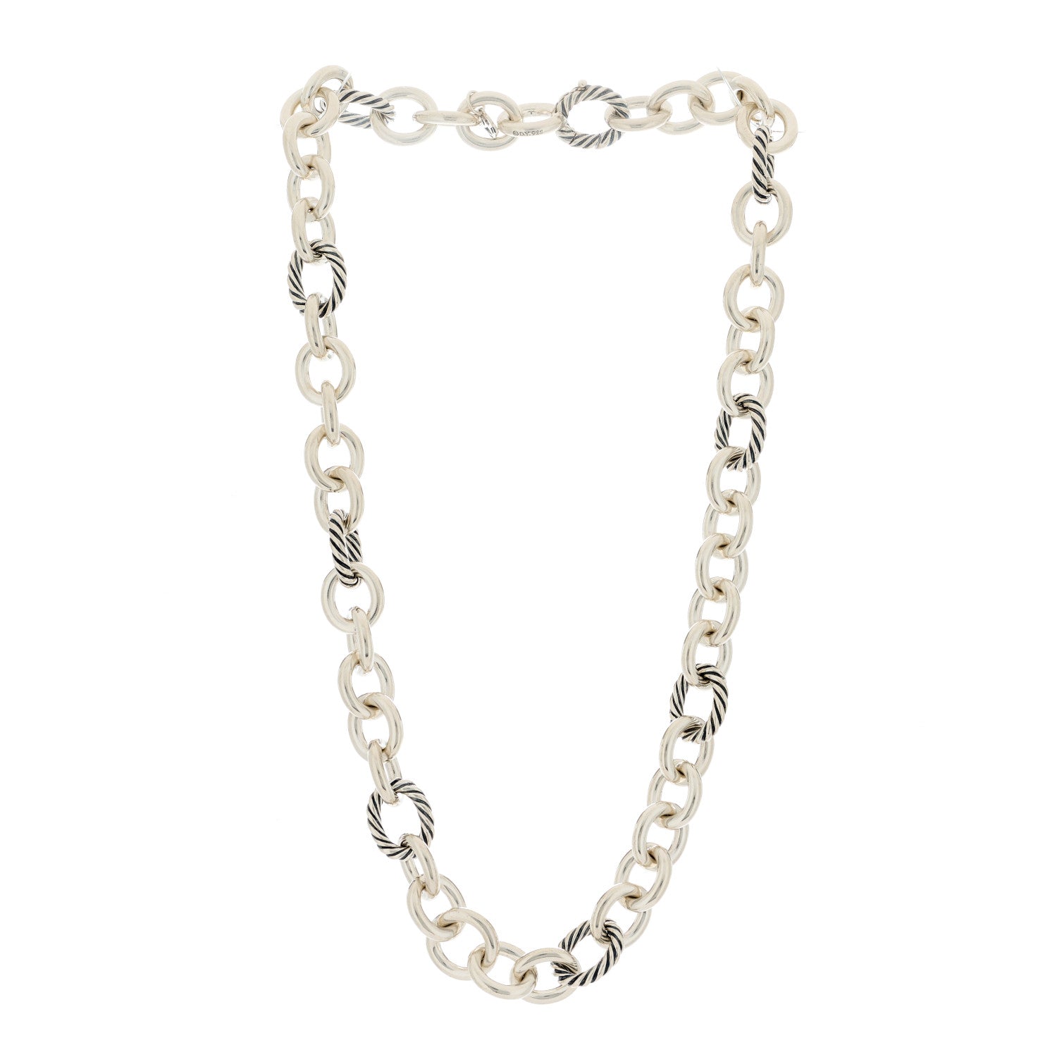 David Yurman Sterling Silver 12mm Oval Link Necklace 2 of 4