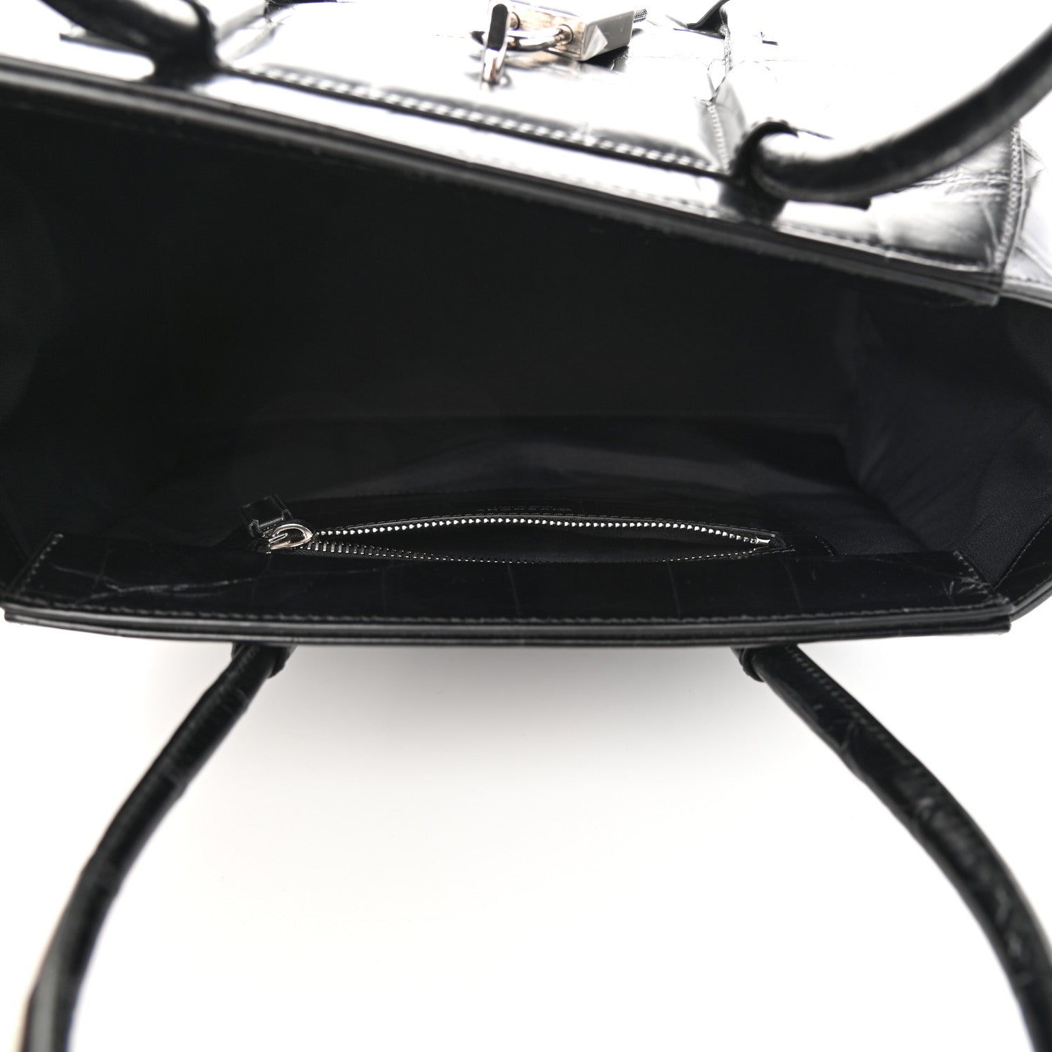 Givenchy Calfskin Crocodile Embossed Medium Lock Antigona Black 5 of 10