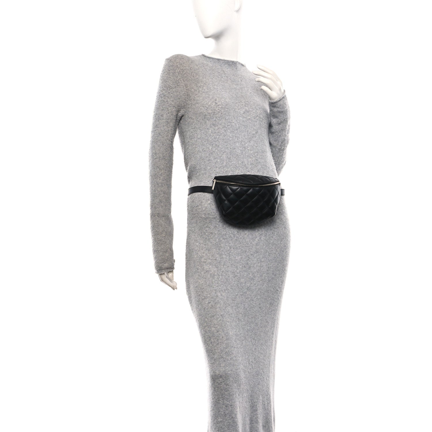 Chanel Calfskin Quilted Waist Belt Bag Black 2 of 10
