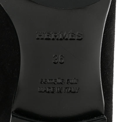 Hermes Suede Goatskin Paris Loafers 36 Black 8 of 10