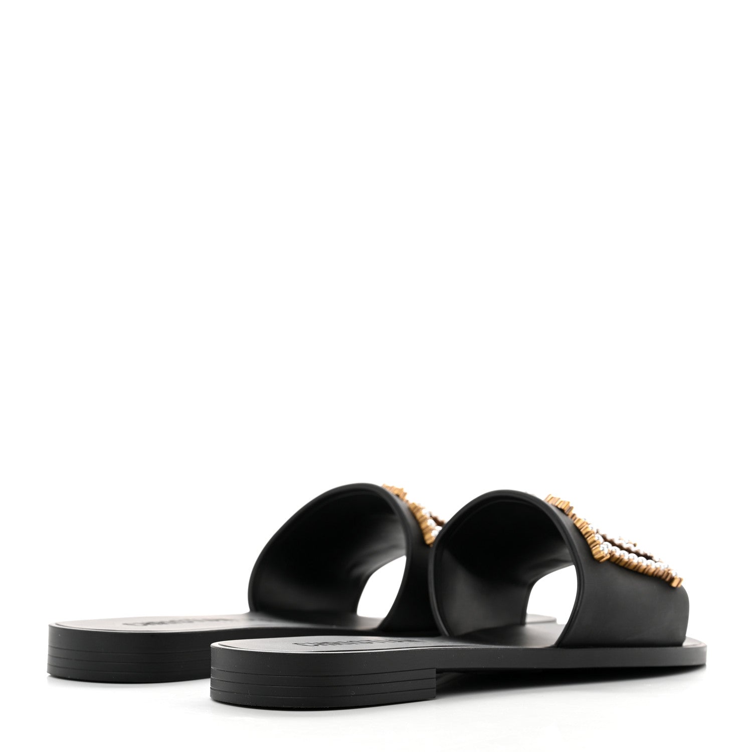 Christian Dior Matte Calfskin Pearl Dio(r)evolution Slide Sandals 38 Black 4 of 7