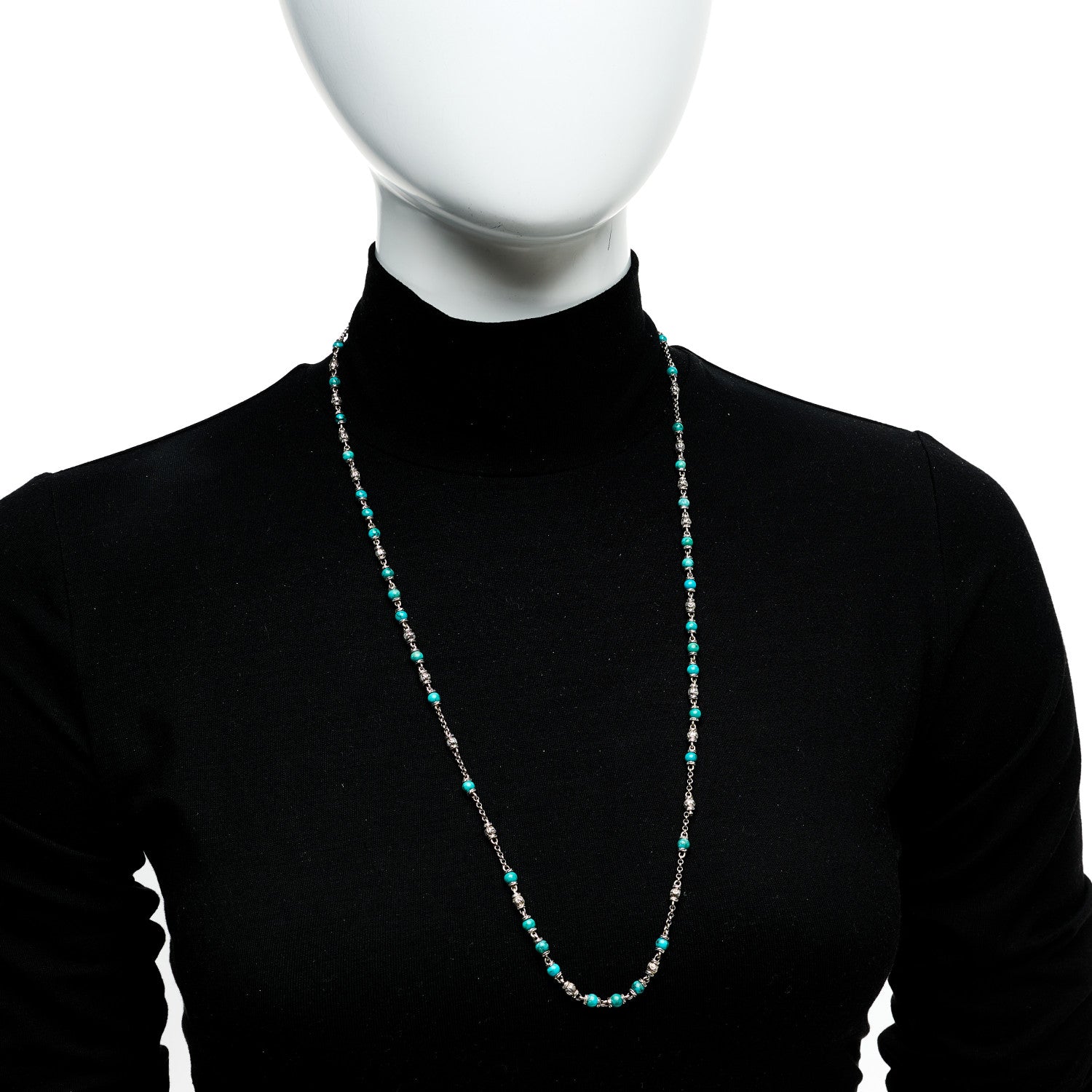 John Hardy Sterling Silver Turquoise Classic Chain Bead Necklace 2 of 4