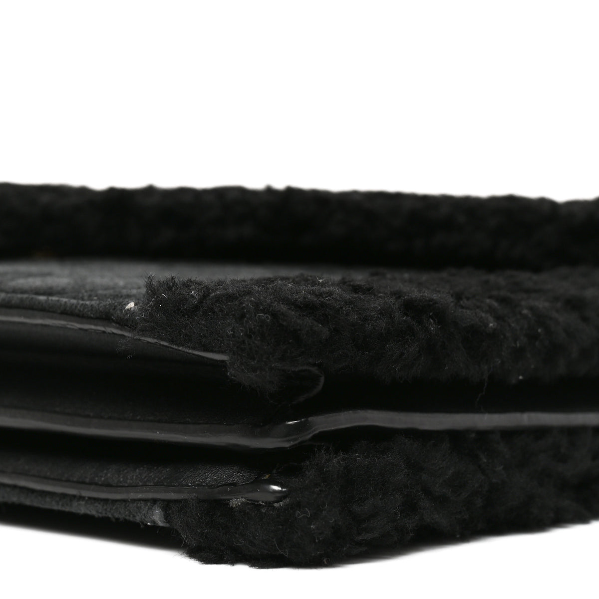 Nubuck Shearling Quilted Medium Gaby Satchel Black