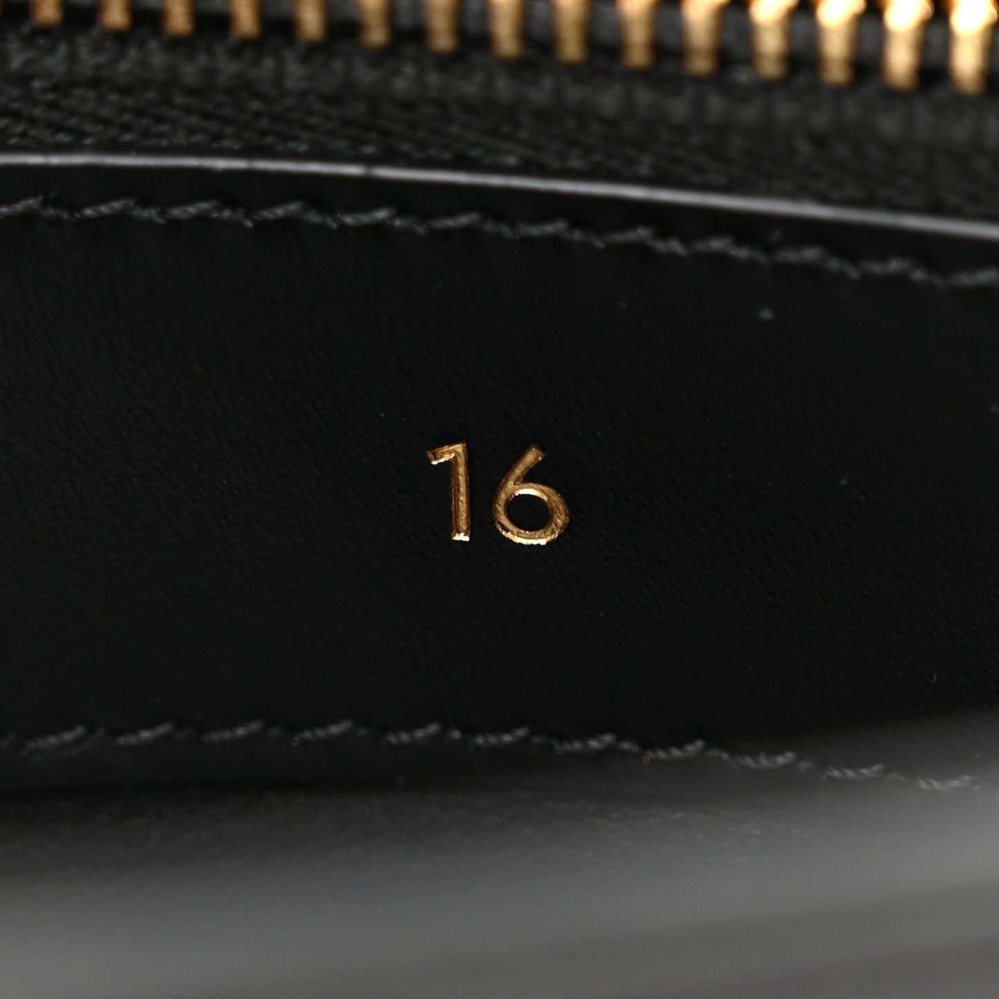 Satinated Calfskin Mini 16 Top Handle Bag Black