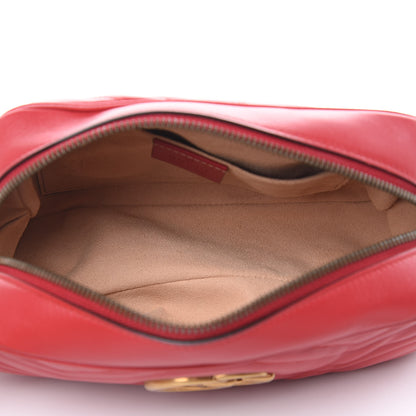 Gucci Calfskin Matelasse Small GG Marmont Chain Shoulder Bag Hibiscus Red 5 of 10