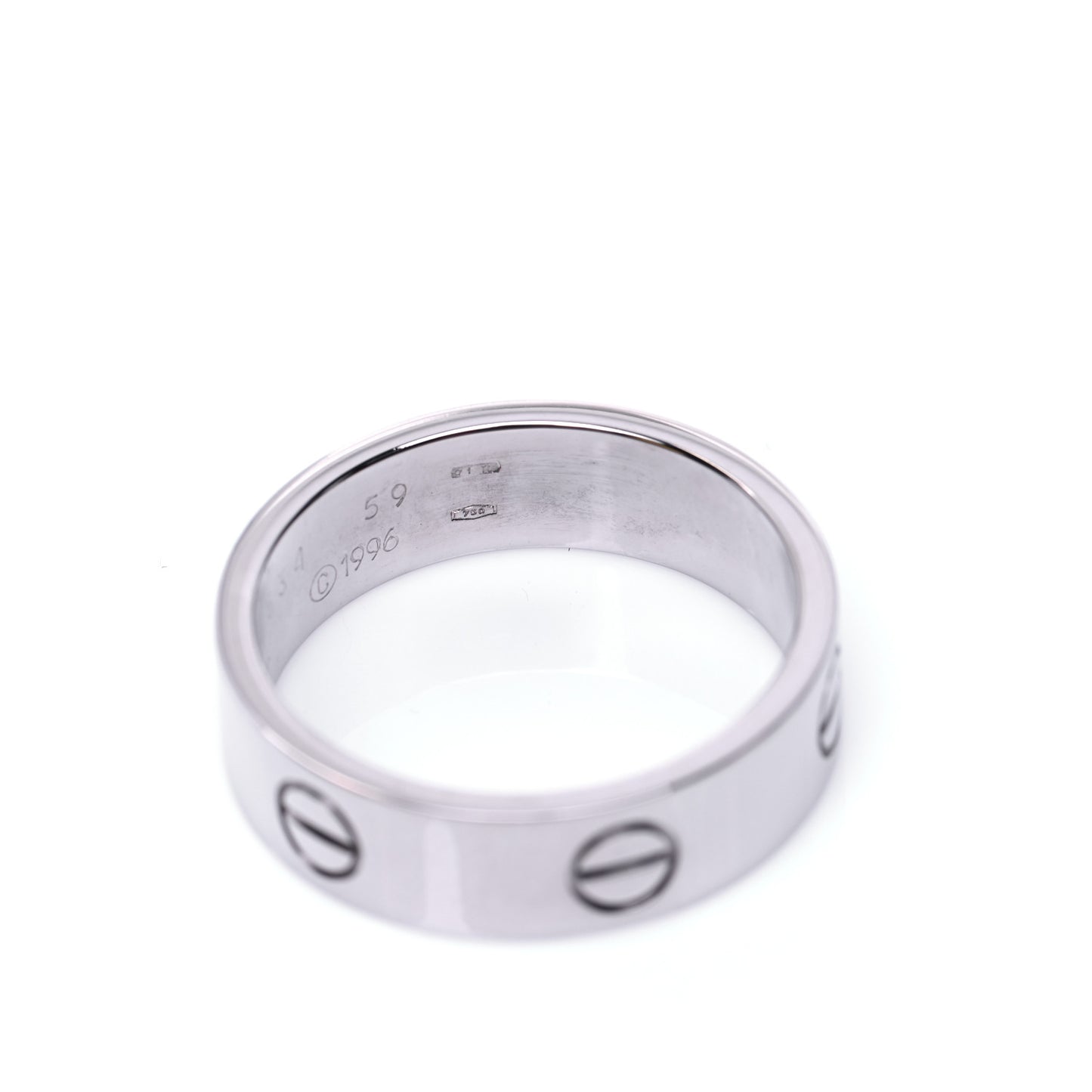 18K White Gold 6mm LOVE Ring 59 8.75