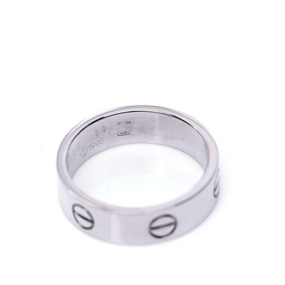 Cartier 18K White Gold 6mm LOVE Ring 59 8.75 5 of 7