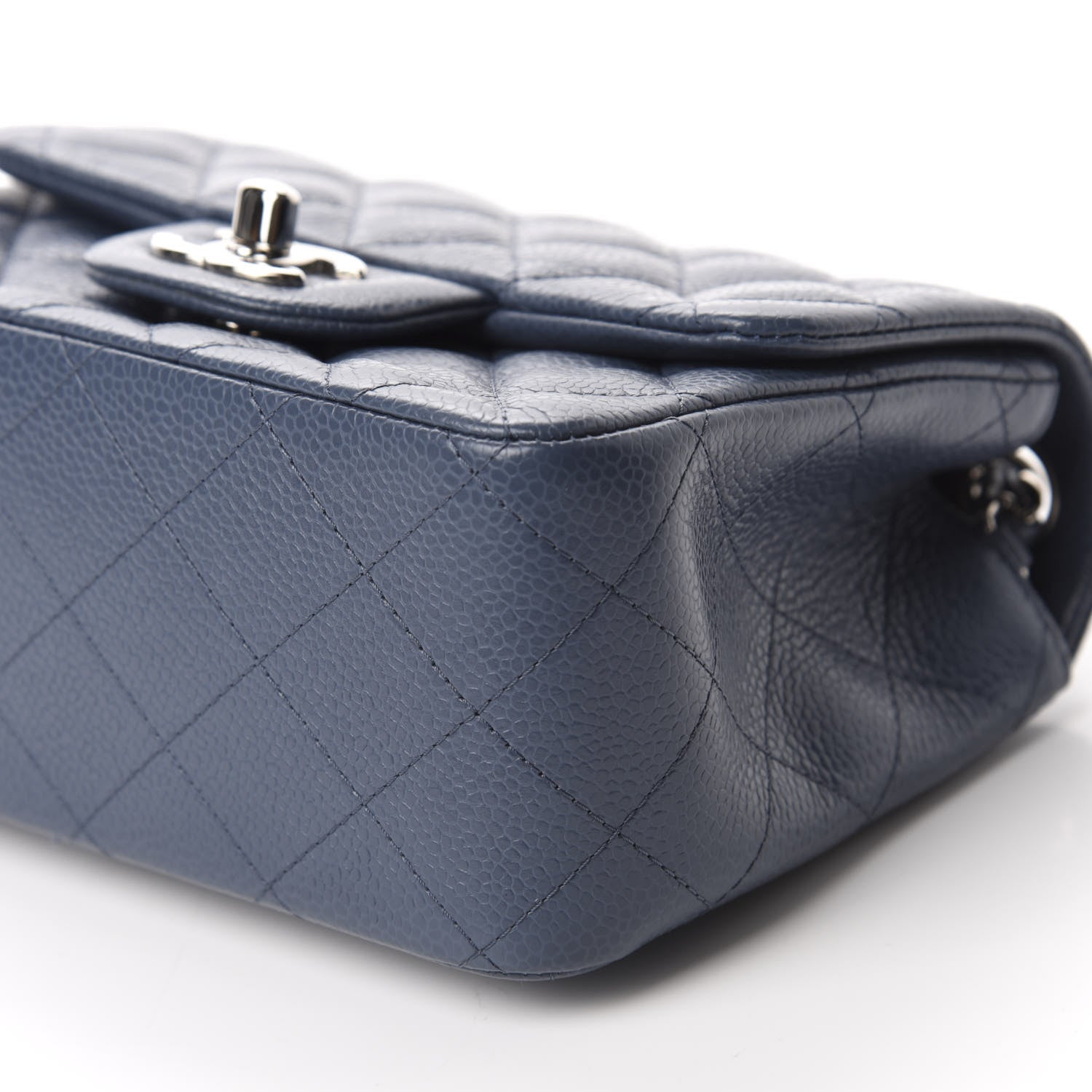 Chanel Caviar Quilted Mini Square Flap Dark Blue 7 of 11