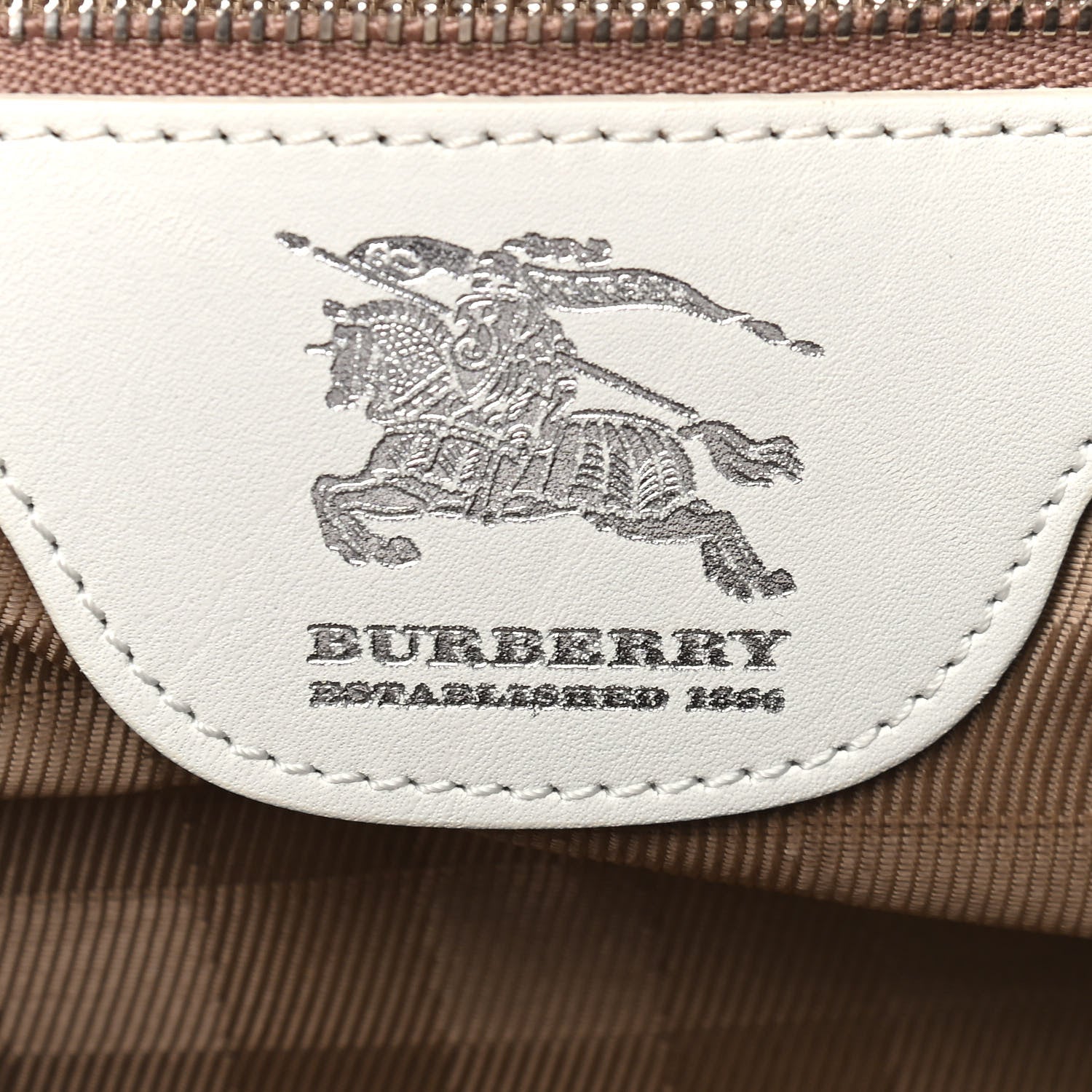 Burberry Calfskin Quilted Manor Satchel White 6 of 8