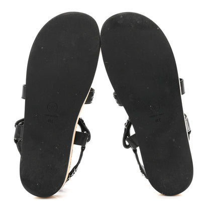 Chanel Lambskin Chain Sandals 41 Black 6 of 9