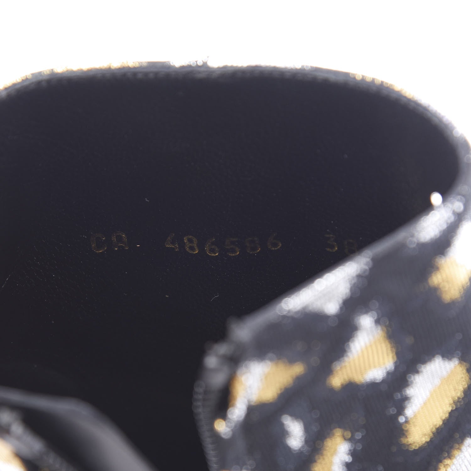 Saint Laurent Jacquard Leopard Loulou Ankle Boots 38 Oro 8 of 9