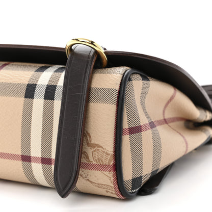 Burberry Haymarket Check Baby Bridle Saddle Bag Dark Clove Brown 9 of 17